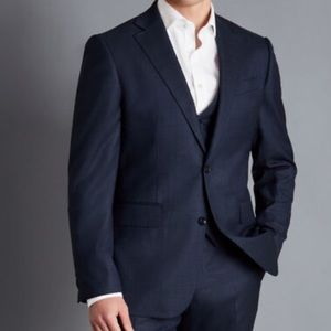 MENS CHARLES TYRWHITT HALF CANVAS SUPER 120 WOOL TRAVEL SUIT JACKET 38S